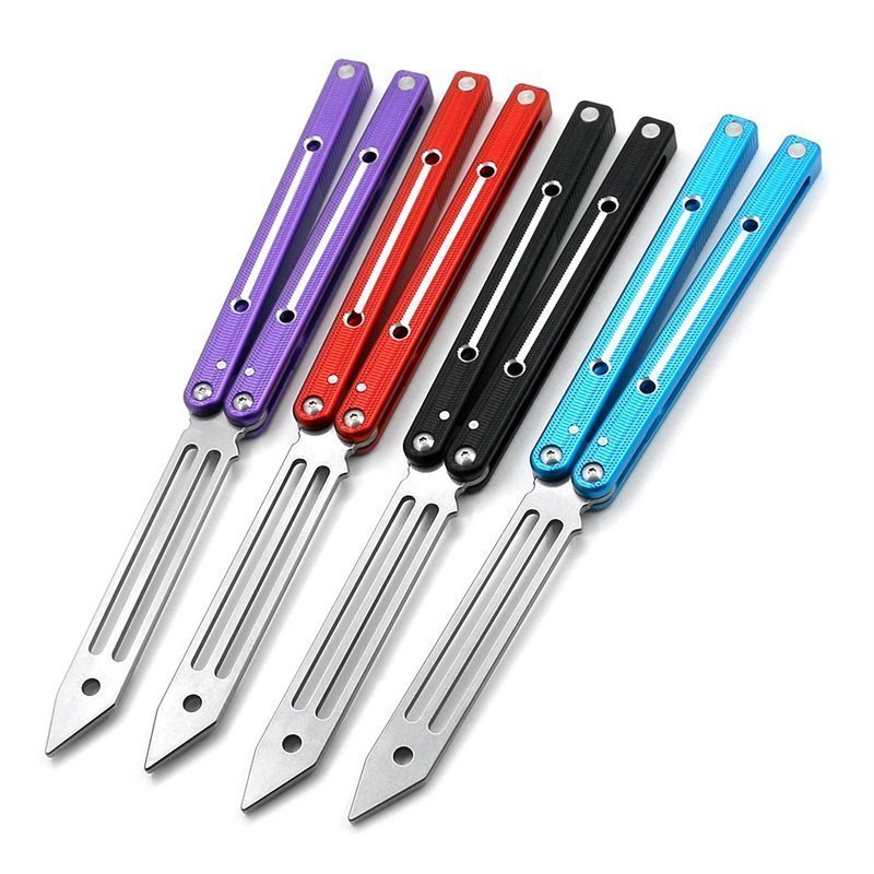 O1CN01kWoKPz1WbeZM3u4r6_2208404882807-0-cib-1.jpg V4 Butterfly 6061 Aluminium Bright Slot Training Balisong Messer – Bild 1