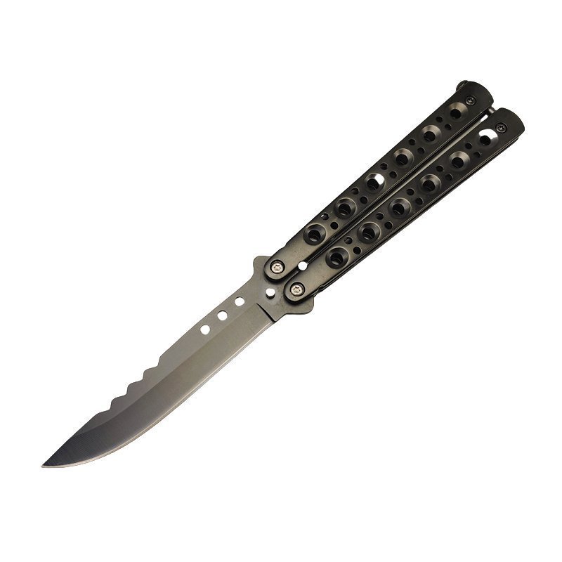 a27e3eb33f7120cb6653a92ec9142ed-1.jpg Balisong Messer Schwarz – Bild 1