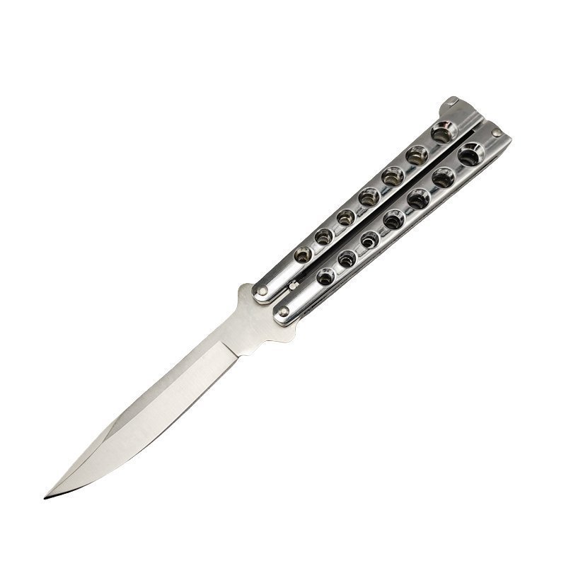 d244449c6a834a22088933ce96e6da0-1.jpg Hochwertiges Helix Butterfly Balisong Messer Silber – Bild 1