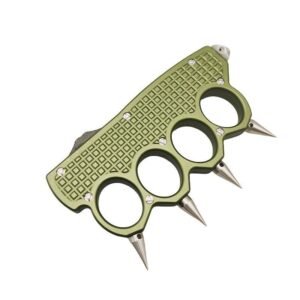 5.25inch OTF Top MACHINED KNUCKLE TRENCH AUTOMATIC KNIFE MATTE GREEN,schlagring – Bild 4