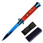 8,75 AKC Blau Titan Rot Farbe Holz Stiletto Absatz Switchblade