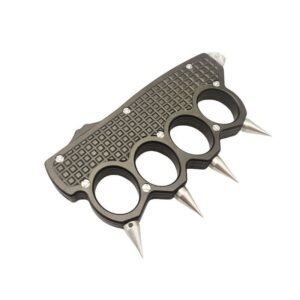 5.25inch OTF Top MACHINED KNUCKLE TRENCH AUTOMATIC KNIFE MATTE BLACK,schlagring – Bild 4