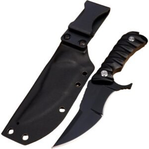 US-D2 Steel All Tang One scharfes taktisches gerades Messer, Outdoor-Jagd-Überlebensmesser, Angel- und Wandermesser