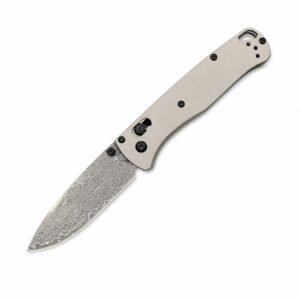 Damaskus-Klappmesser mit glattem Griff