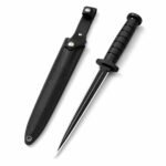 Klassisches schwarzes dreieckiges Messer mit feststehender Klinge