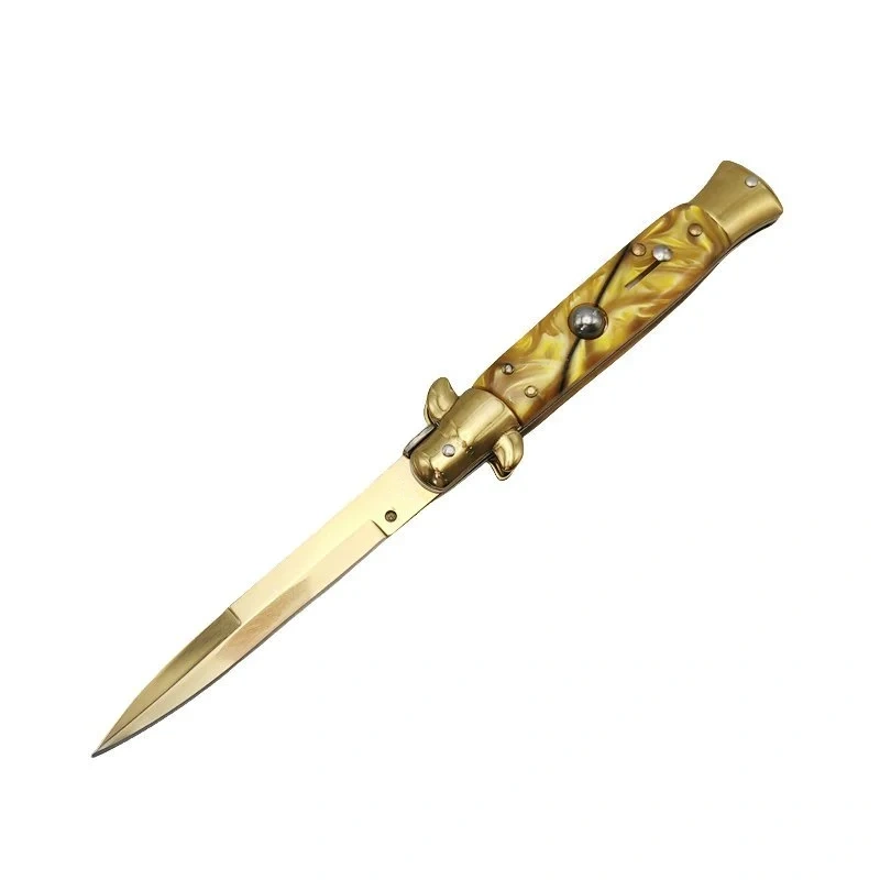 5-3.webp 8,75 Zoll italienisches Stiletto-Messer – Flick-Messer mit Goldgriff